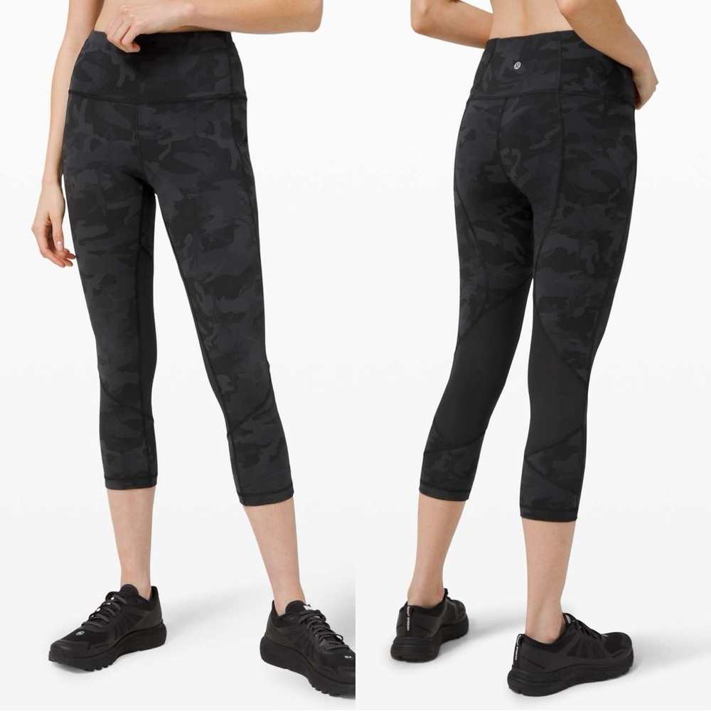 Lululemon Pace Rival High-Rise Crop Legging 22" In Incognito Camo Multi Grey 6